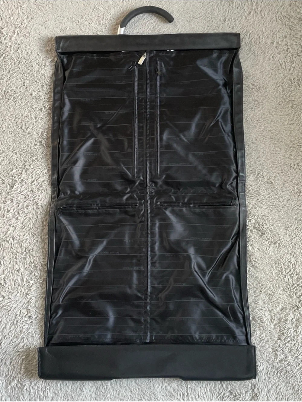 Zero Halliburton Garment Bag Case Suit Cover Black Nylon Carry On Carrier EUC!